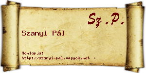 Szanyi Pál névjegykártya